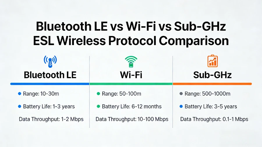 블루투스 vs Wi-Fi vs Sub-GHz 전자 선반 라벨