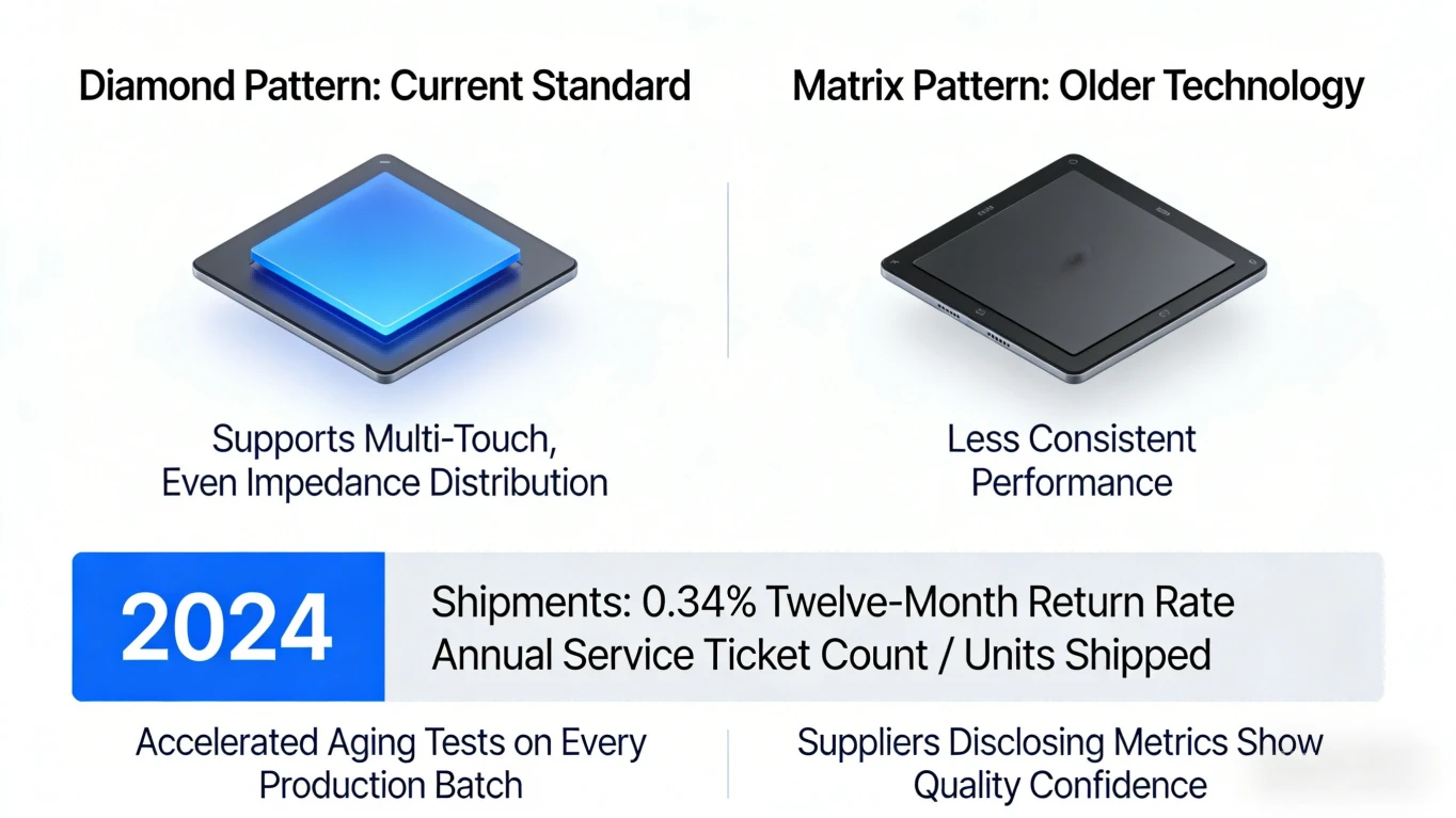 Comparison Chart: Diamond Pattern  vs. Matrix Pattern  Capacitive Touch