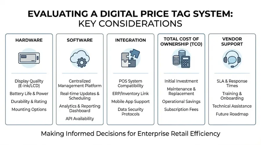 Key factors retailers should evaluate when choosing a digital price tag system
