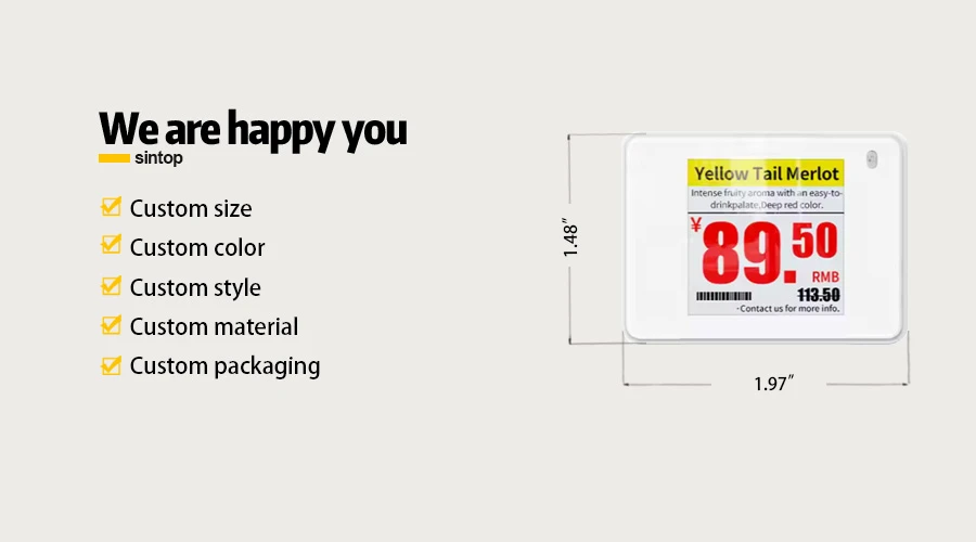 1.54 inch Four Color Electronic price Tag 1.54 inch Four Color Electronic price Tag