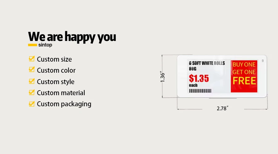 2.13 inch Four Color Electronic price Tag