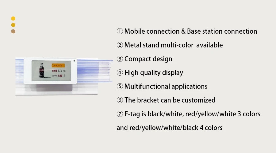 2.13inch electronic price tag extruison channel