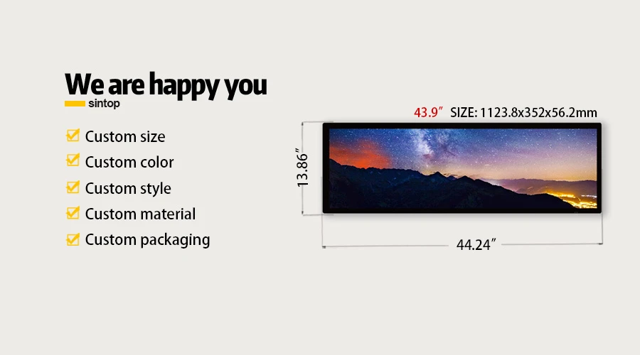 43.9 Inch Bar Display Digital Signage 43.9 Inch Bar Display Digital Signage