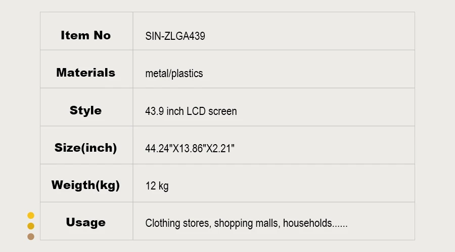 43.9 Inch Bar Display Digital Signage