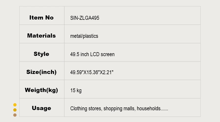 49.5 Inch Bar Display Digital Signage