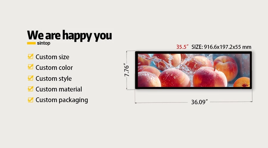 35.5 Inch LCD Bar Display Double Face Screen Manufacturer 35.5 Inch LCD Bar Display Double Face Screen Manufacturer