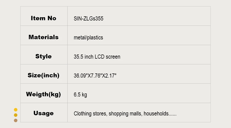 35.5 Inch LCD Bar Display Double Face Screen Manufacturer