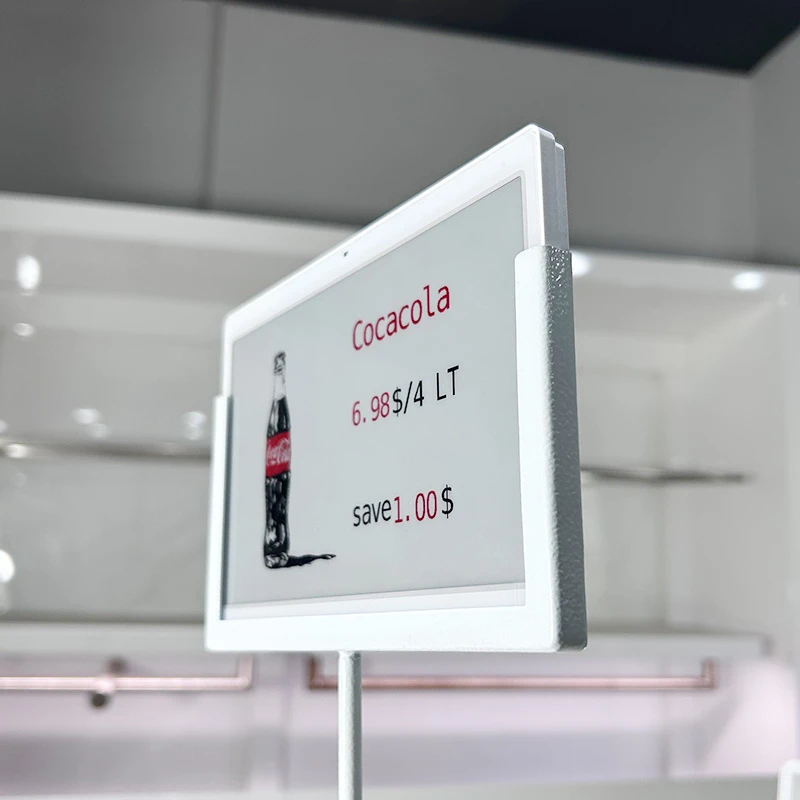 7.3 Inch Electronic Price Tag Metal Screw Mount Coca-Cola Style
