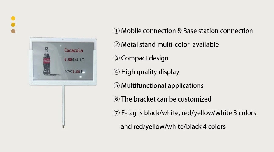 7.3 Inch Electronic Price Tag Metal Screw Mount Coca-Cola Style 7.3 Inch Electronic Price Tag Metal Screw Mount Coca-Cola Style
