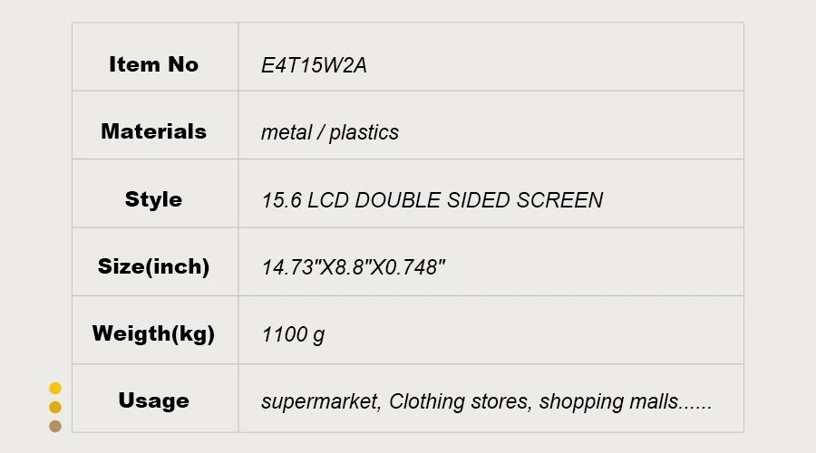 15.6 Electronic Price Screen Double Face