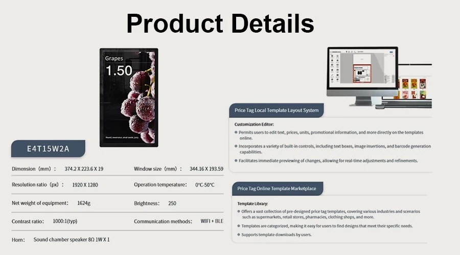 15.6 Electronic Price Screen Double Face 15.6 Electronic Price Screen Double Face